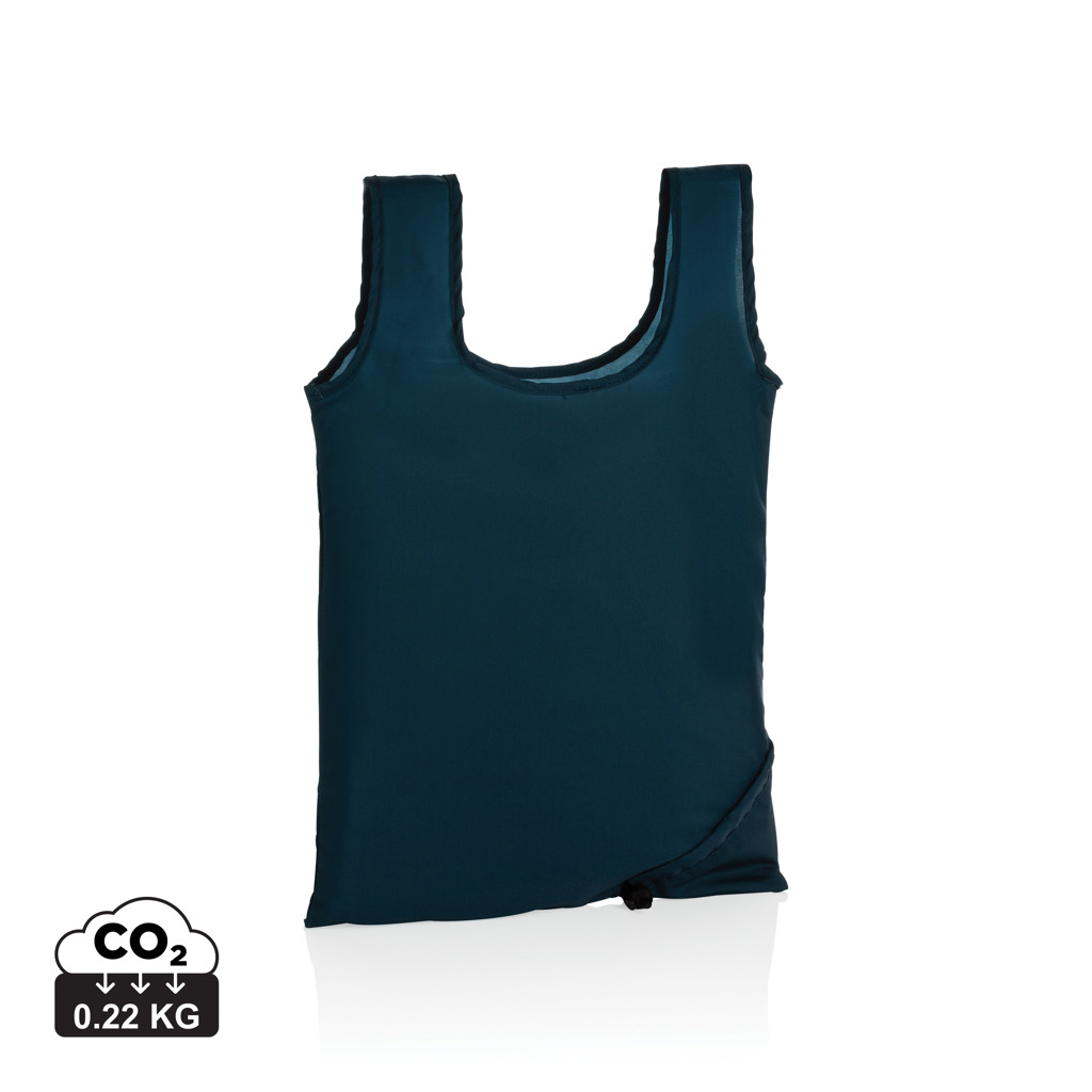 Sac shopping pliable rPET personnalisé 190T - Impact Bleu marine